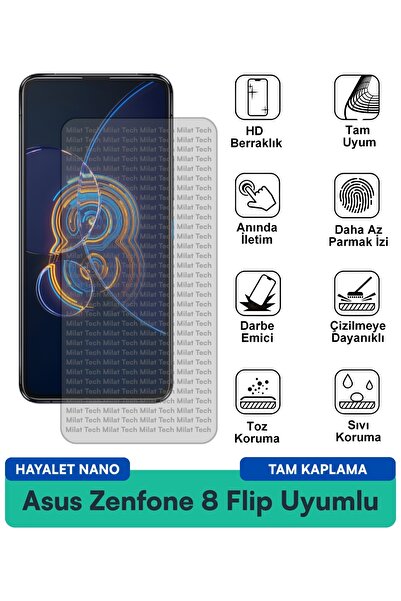 Milat Tech طبقة حماية للشاشة من نوع Asus Zenfone 8 Flip Ghost Nano مقاومة للخ...