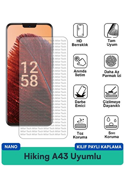 Milat Tech فيلم حماية للشاشة متوافق مع حافظة Hiking A43 Nano مقاوم للخدوش وال...