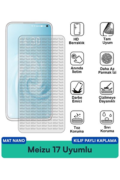 Milat Tech حافظة Meizu 17 Matte Nano متوافقة مع طبقة حماية الشاشة المقاومة لل...