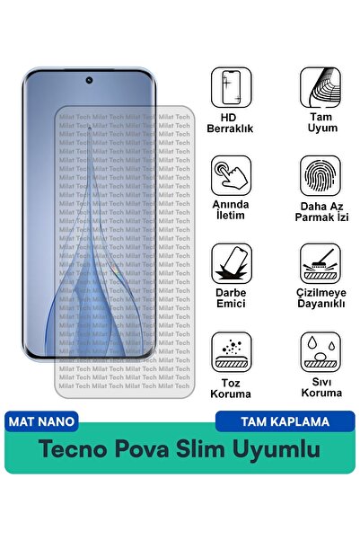 Milat Tech طبقة حماية شاشة نانو من تكنو بوفا سليم مات، انعكاس ضوئي منخفض، مقا...