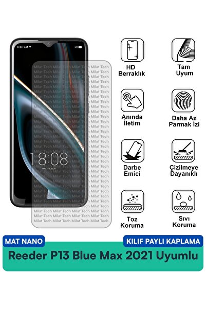 Milat Tech غطاء حماية نانو متوافق مع شاشة Reeder P13 Blue Max Mat مقاوم للخدو...