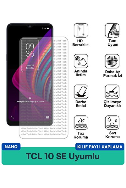 Milat Tech فيلم حماية للشاشة متوافق مع حافظة TCL 10 SE Nano مقاوم للخدوش والص...