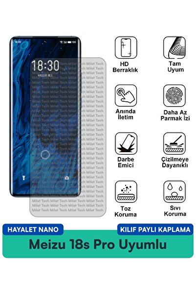 Milat Tech حافظة Meizu 18s Pro Hayalet Nano متوافقة مع حماية الخصوصية ومقاومة...