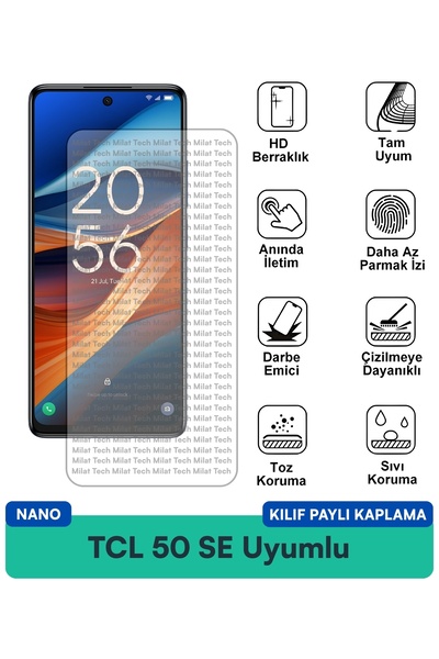 Milat Tech غطاء حماية نانو متوافق مع شاشة TCL 50 SE، مقاوم للخدش، مقاوم للصدم...