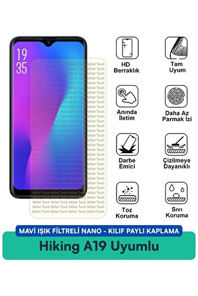 Milat Tech غطاء نانو متوافق مع فلتر الضوء الأزرق A19 للتنزه، طبقة حماية للشاش...