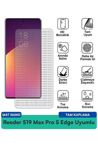 Milat Tech فيلم حماية شاشة Reeder S19 Max Pro S Edge Mat Nano مقاوم للخدوش وا...