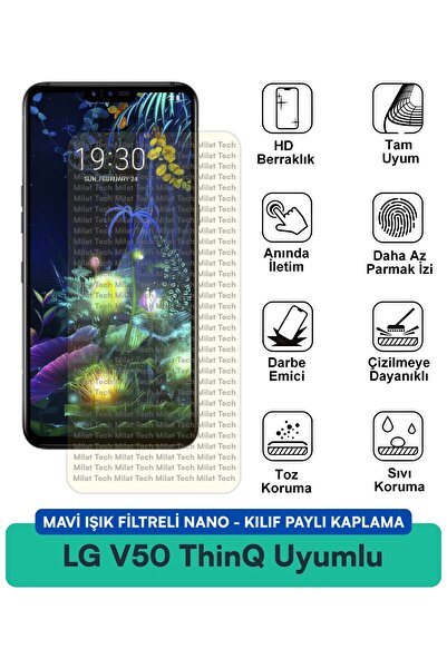 Milat Tech غطاء نانو مزود بفلتر الضوء الأزرق من LG V50 ThinQ متوافق مع طبقة ح...