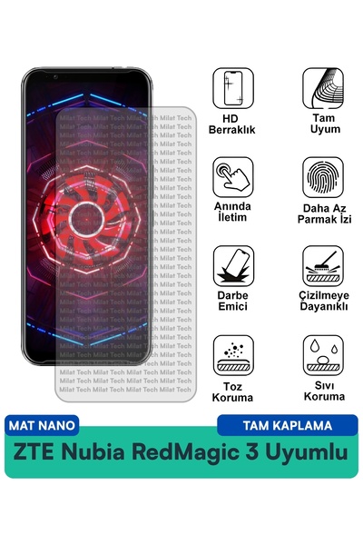 Milat Tech طبقة حماية للشاشة من ZTE Nubia RedMagic 3 Mat Nano مقاومة للخدوش و...