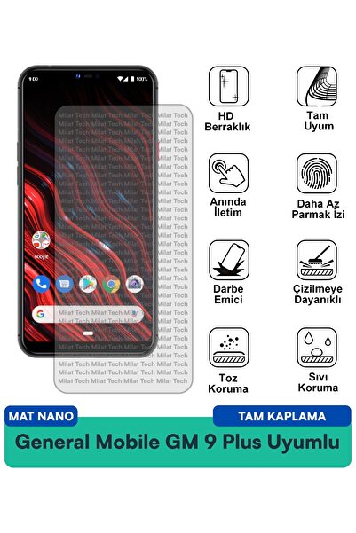 Milat Tech فيلم حماية الشاشة جنرال موبايل GM 9 بلس مات نانو مقاوم للخدوش والص...