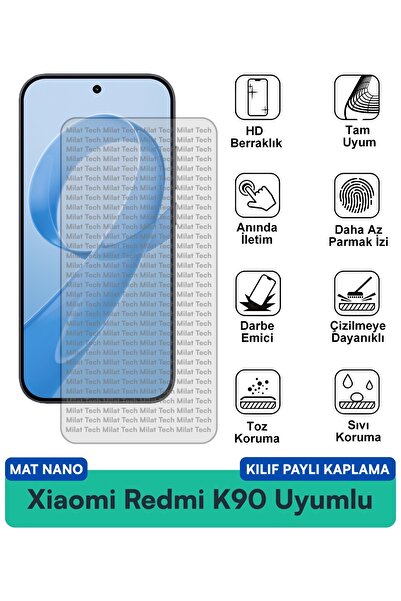 Milat Tech غطاء حماية نانو متوافق مع شاومي ريدمي كيه90 مع فيلم حماية للشاشة ص...