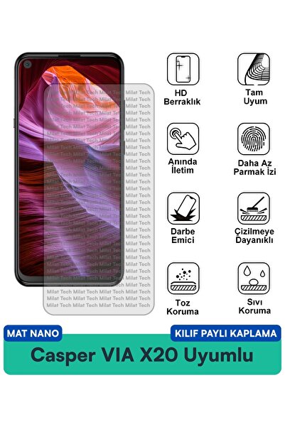 Milat Tech غطاء حماية شاشة متوافق مع Casper VIA X20 Mat Nano، مضاد للخدش، مقا...