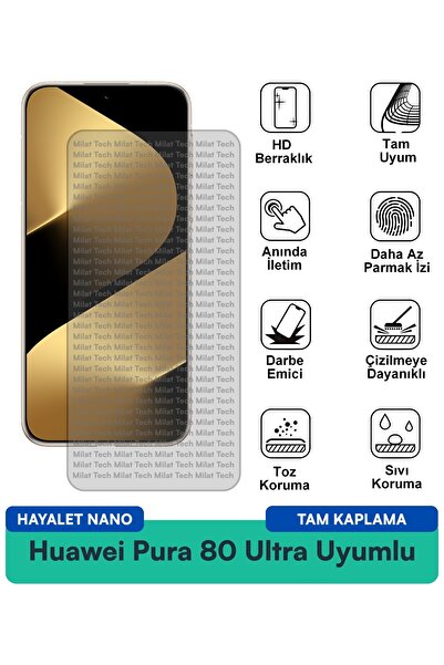Milat Tech فيلم حماية الشاشة هواوي بورا 80 ألترا هايلايت نانو مقاوم للخدوش وا...