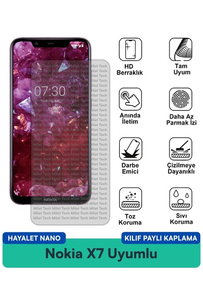 Milat Tech غطاء حماية نوكيا X7 هايلايت نانو متوافق مع فيلم حماية الشاشة مقاوم...