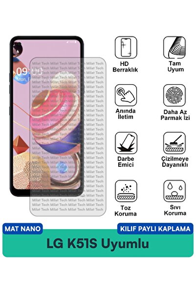 Milat Tech غطاء حماية نانو ماتي متوافق مع هاتف LG K51S، مقاوم للخدوش والصدمات