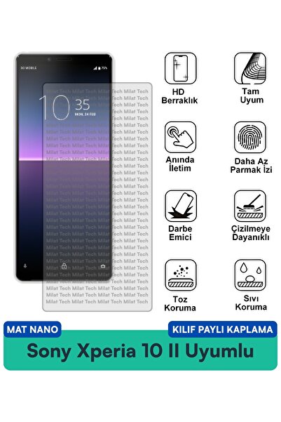 Milat Tech غطاء حماية نانو متوافق مع هاتف سوني إكسبيريا 10، فيلم حماية للشاشة...
