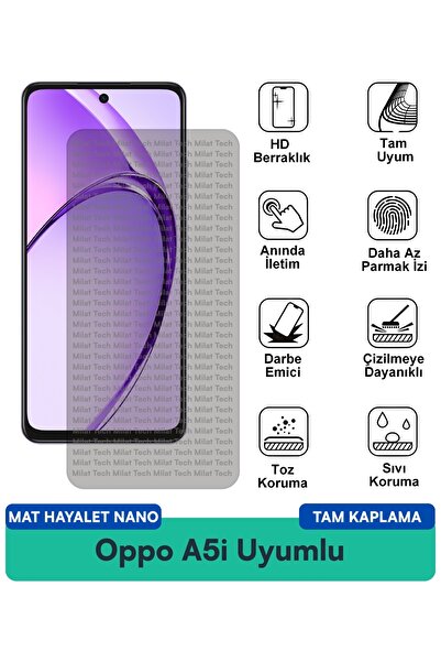 Milat Tech واقي شاشة نانو شبح غير لامع لهاتف oppo A5i يقلل من الانعكاس ويضمن ...