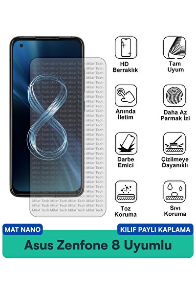 Milat Tech غطاء حماية نانو متوافق مع هاتف Asus Zenfone 8 Flip Mat يقلل من انع...