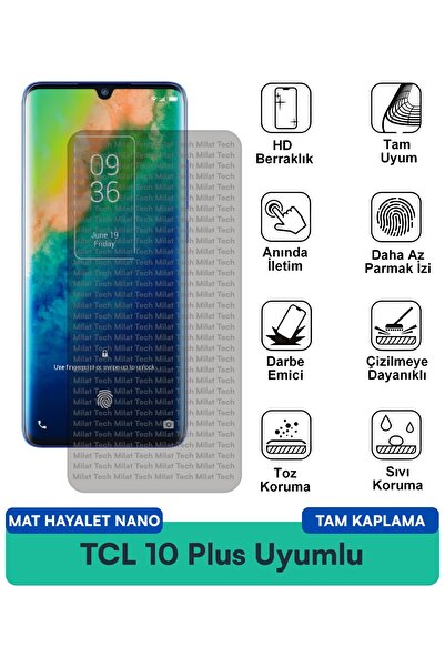 Milat Tech طبقة حماية للشاشة من TCL 10 Plus Matte Ghost Nano مضادة للخدش ومقا...