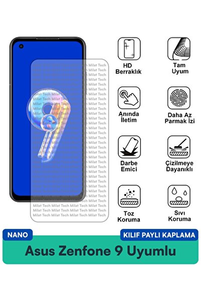 Milat Tech حافظة Asus Zenfone 9 Nano متوافقة مع طبقة حماية الشاشة المقاومة لل...