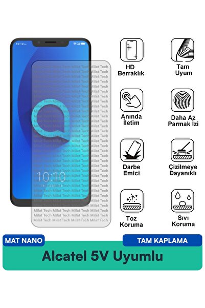 Milat Tech فيلم حماية شاشة Alcatel 5V Mat Nano مقاوم للخدوش والصدمات