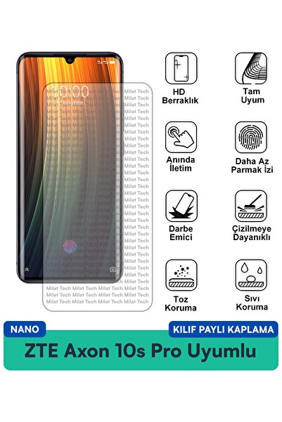 Milat Tech غطاء حماية نانو لهاتف ZTE Axon 10s Pro متوافق مع طبقة حماية الشاشة...