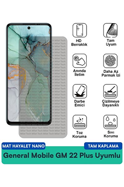 Milat Tech فيلم حماية الشاشة جنرال موبايل GM 22 Plus مات هايلايت نانو مقاوم ل...
