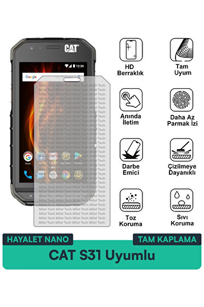 Milat Tech طبقة حماية للشاشة من CAT S31 Hayalet Nano، طبقة حماية للخصوصية، طل...