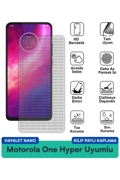 Milat Tech حافظة موتورولا ون هايبر جوست نانو متوافقة مع طبقة حماية الشاشة مقا...