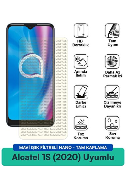 Milat Tech فيلم حماية شاشة نانو لهاتف الكاتيل 1S (2020) مع فلتر الضوء الأزرق ...