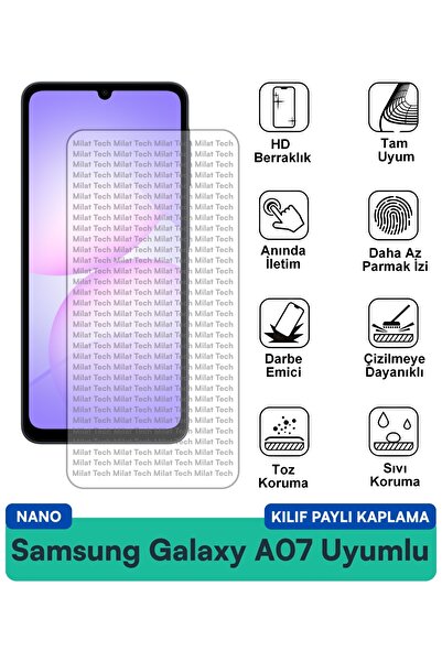 Milat Tech غطاء حماية نانو لهاتف سامسونج جالاكسي A07 متوافق مع فيلم حماية الش...