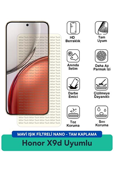 Milat Tech فيلم حماية شاشة نانو مع فلتر الضوء الأزرق لهاتف Honor X9d مقاوم لل...