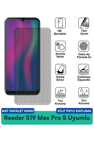 Milat Tech حافظة Reeder S19 Max Pro S Mat Ghost Nano متوافقة مع طبقة حماية ال...