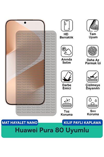 Milat Tech حافظة هواوي بورا 80 ماتي جوست نانو متوافقة مع طبقة حماية الشاشة مق...