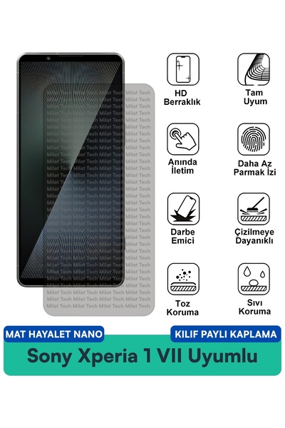 Milat Tech غطاء حماية نانو متوافق مع هاتف سوني إكسبيريا 1 VII مات هايت، يحمي ...