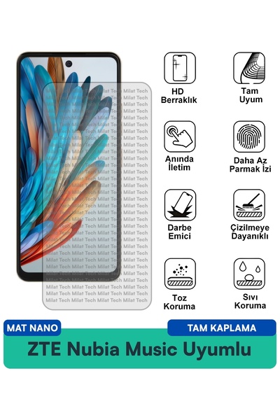 Milat Tech طبقة حماية للشاشة من ZTE Nubia Music Mat Nano مقاومة للخدوش والصدمات