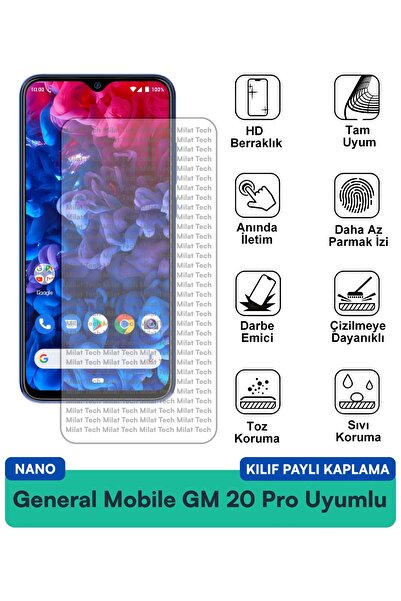 Milat Tech حافظة جنرال موبايل GM 20 Pro Nano متوافقة مع فيلم حماية الشاشة الم...