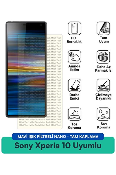 Milat Tech فيلم حماية شاشة نانو مزود بفلتر الضوء الأزرق من سوني إكسبيريا 10 ي...