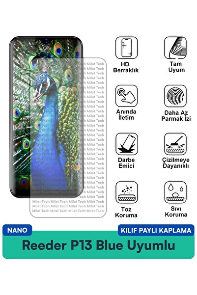 Milat Tech غطاء حماية Reeder P13 Blue Max Pro Nano متوافق مع فيلم حماية الشاش...