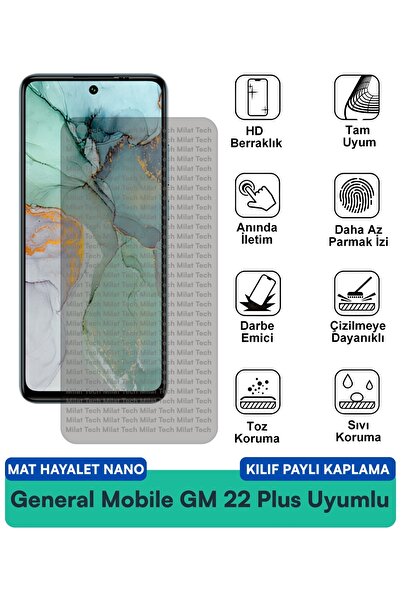 Milat Tech حافظة نانو متوافقة مع جهاز جنرال موبايل GM 22 بلس مات هايت، فيلم ح...