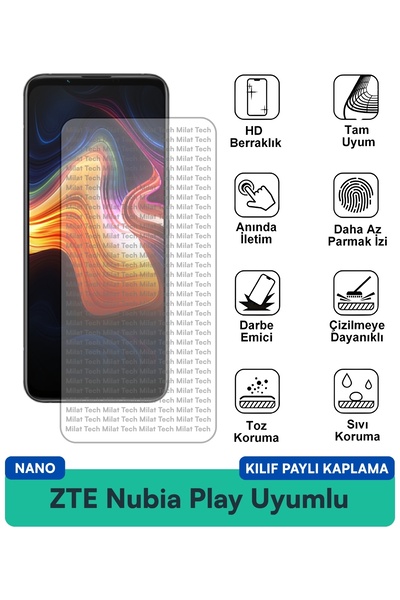 Milat Tech غطاء حماية شاشة متوافق مع ZTE Nubia Play Nano مقاوم للخدوش والصدمات