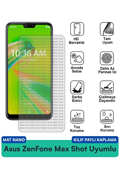 Milat Tech حافظة Asus ZenFone Max Shot Mat Nano متوافقة مع طبقة حماية الشاشة ...