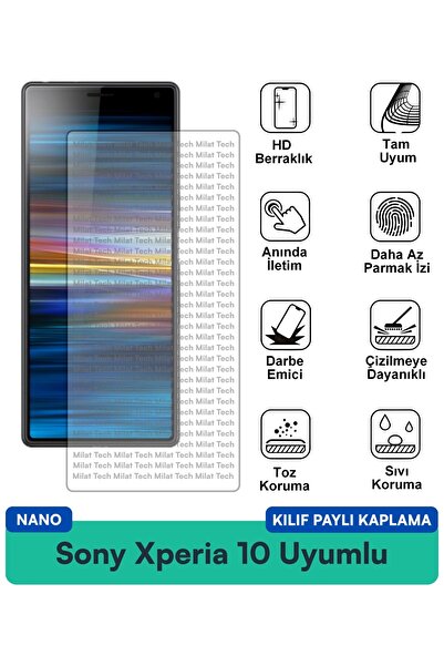 Milat Tech طبقة حماية للشاشة من سوني إكسبيريا 10 نانو مقاومة للخدوش والصدمات