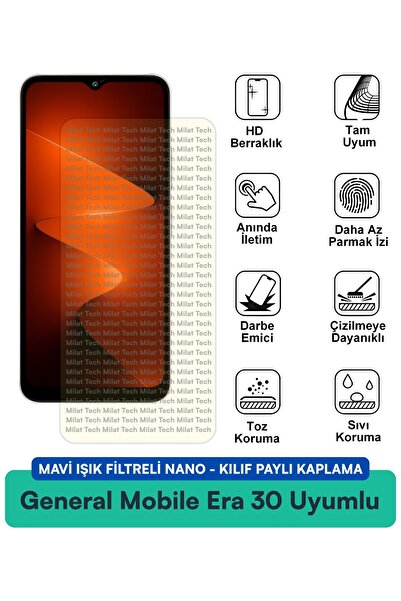 Milat Tech فلتر الضوء الأزرق من جنرال موبايل إيرا 30، غطاء نانو متوافق مع فيل...