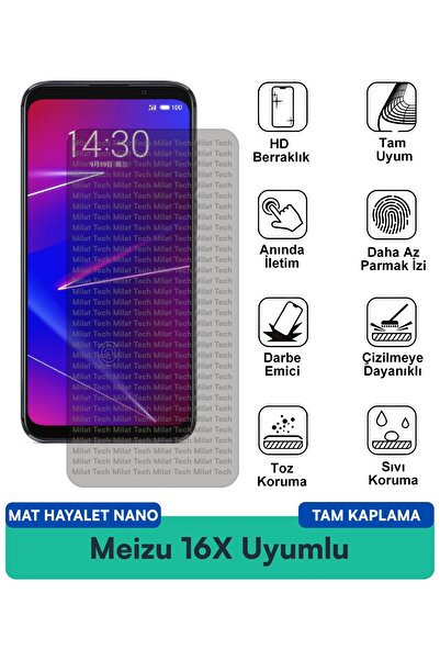 Milat Tech طبقة حماية للشاشة من Meizu 16X Matte Ghost Nano مقاومة للخدوش والص...