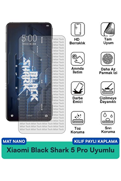 Milat Tech غطاء حماية نانو متوافق مع هاتف شاومي بلاك شارك 5 برو، فيلم حماية ل...