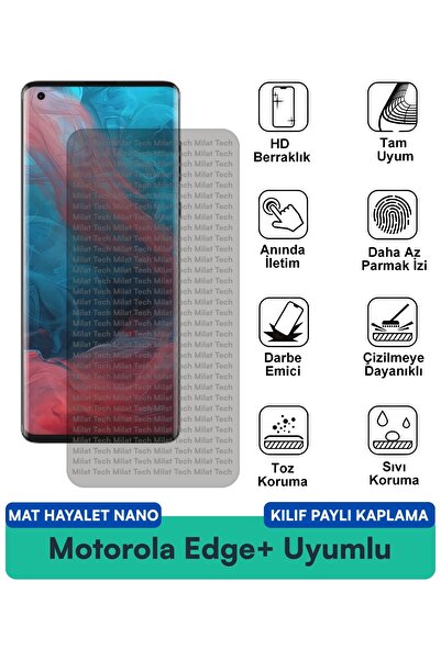 Milat Tech حافظة Motorola Edge+ Mat Ghost Nano متوافقة مع طبقة حماية الشاشة، ...