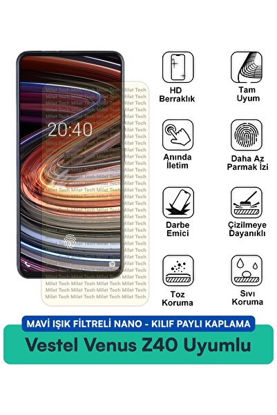 Milat Tech حافظة نانو من فيستل فينوس Z40 مزودة بفلتر الضوء الأزرق، متوافقة مع...