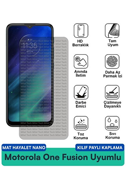 Milat Tech حافظة Motorola One Fusion Matte Ghost Nano متوافقة مع واقي الشاشة ...