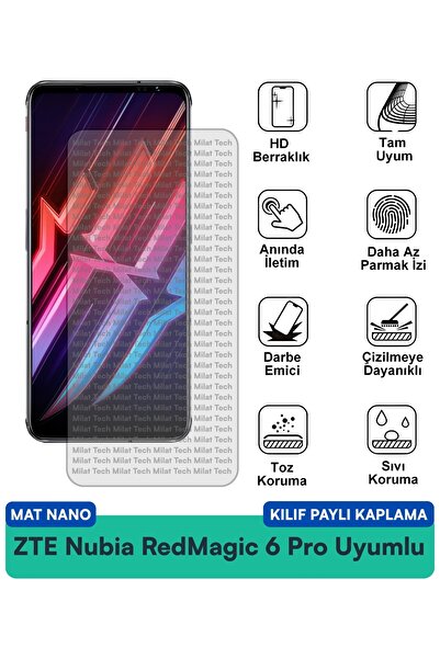 Milat Tech غطاء حماية نانو متوافق مع هاتف ZTE Nubia RedMagic 6 مع فيلم حماية ...