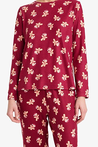 DeFacto Pajama Set Regular Fit Patterned Long Sleeve Top Long Bottom G5776Ax25Au
